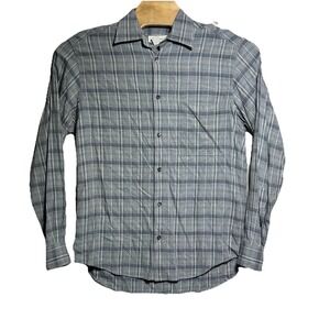 Ermenegildo Zegna Dress Shirt Mens S Plaid Long Sleeve Button Down Italy